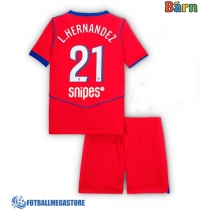 Fotballdrakt Barn Paris Saint-Germain Lucas Hernandez #21 Tredjedraktsett 2025-26 Kortermet (+ Korte bukser)